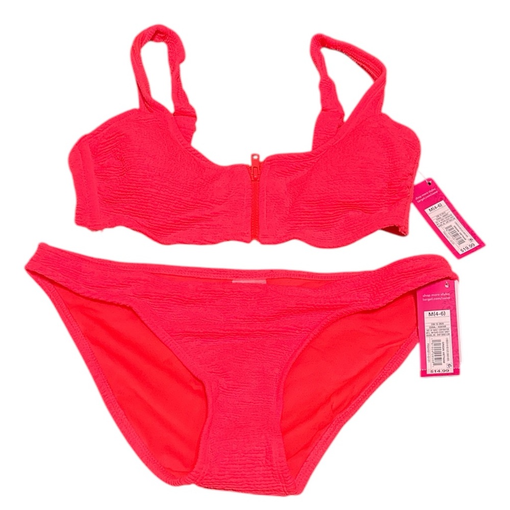 Xhilaration Vibrant Coral Bikini Set